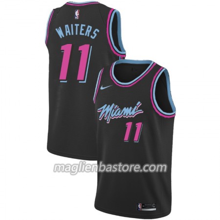 Maglia NBA Miami Heat Dion Waiters 11 2018-19 Nike City Edition Nero Swingman - Uomo